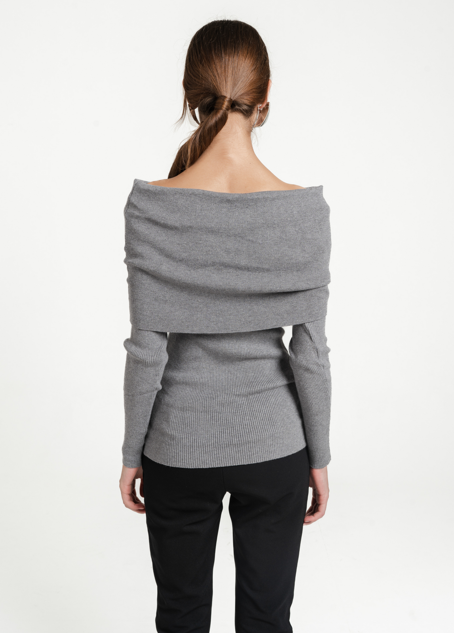 LEA OFF SHOULDER TOP - GREY
