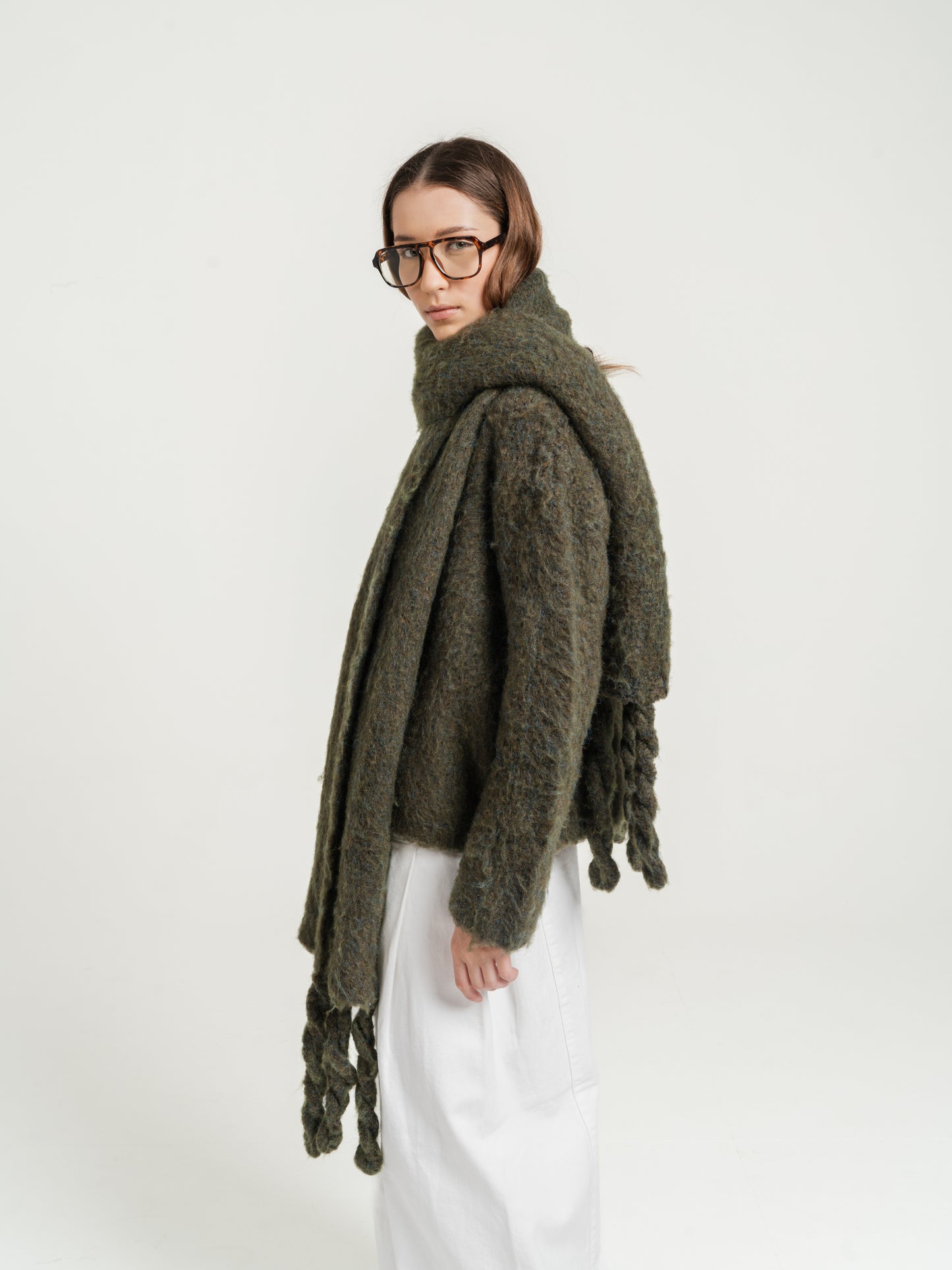 COLETTE WRAP SCARF IN OLIVE